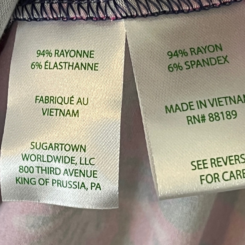 Lilly Pulitzer Miriana Dress XL Fuschia Navy Blue Long Sleeve Pullover VNeck NWT - Picture 5 of 6